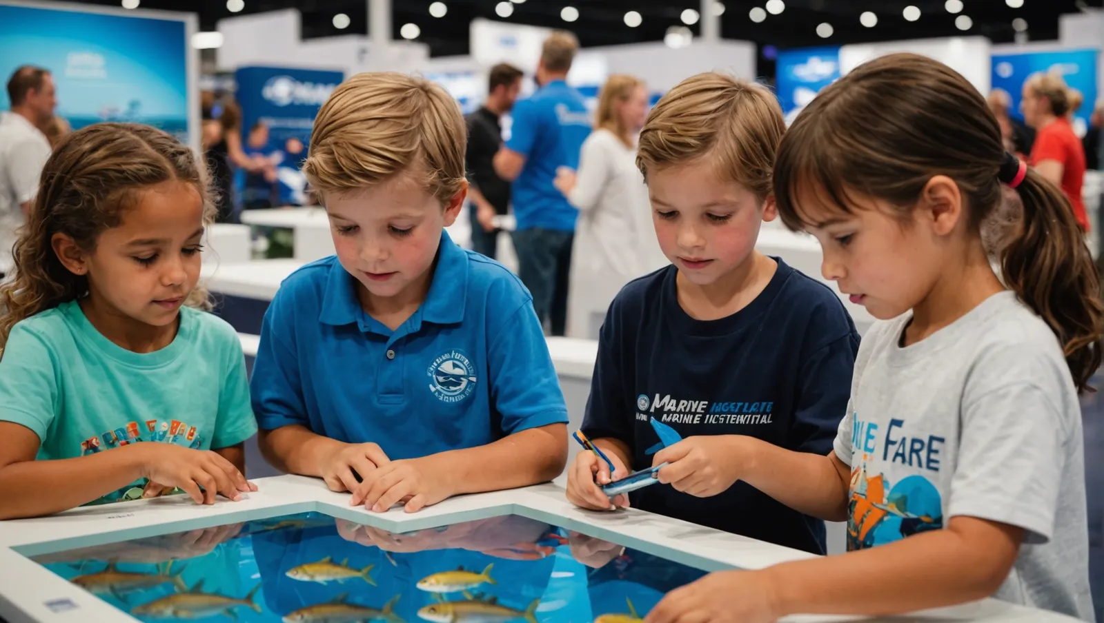 Children learning about marine life at the Fort Lauderdale International Boat Show