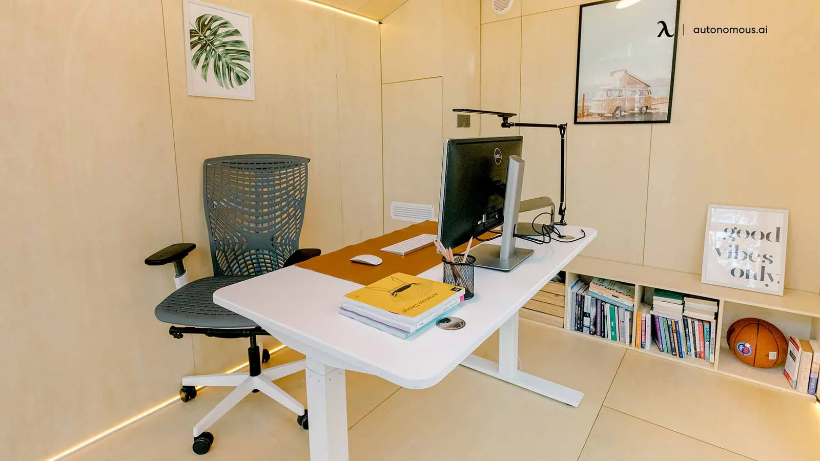 Position your desk away from high-traffic areas like the kitchen